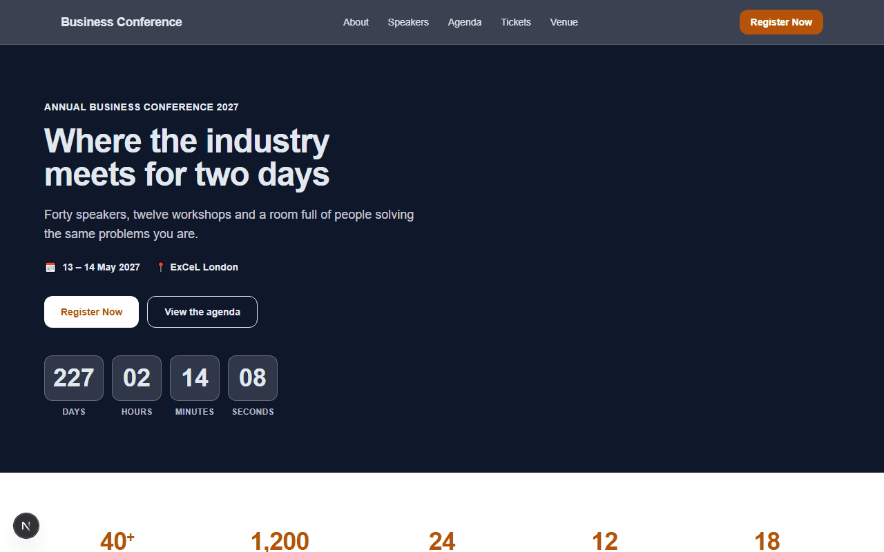 Event & Conference template preview
